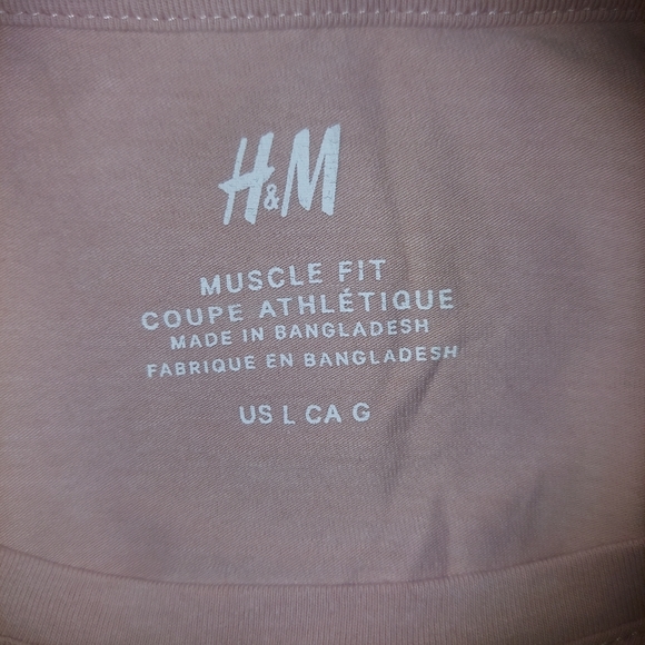 💥3/$25💥 H&M Pink Salmon Short Sleeve T-shirt Tee Shirt Top Pink size L - Picture 3 of 4